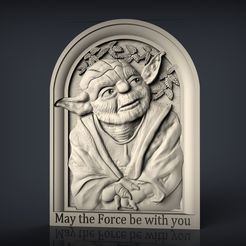 285.jpg Archivo STL gratis Yoda Star Wars puede que la fuerza esté con usted cnc router busto・Modelo para descargar y imprimir en 3D