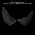 Polyethylene Race Seat - FOR MODEL KIT / CUSTOM DIECAST / RC / SLOT Polyethylene Race Seat - FOR MODEL KIT / CUSTOM DIECAST / RC / SLOT