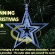 2ae6ed4b502760d1babd4bdd059d9e01_display_large.jpg STL-Datei Spinning Christmas Star kostenlos・3D-druckbares Modell zum herunterladen