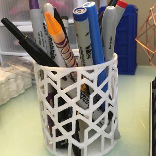 Open Geometric Pen/Pencil Cup 3D model