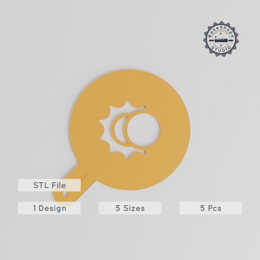 product_1364-01_main.jpg Eclipse Art Stencil Set, 5 Sizes, Compatible with Sugars & Paints for Latte Decor & Painting