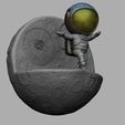 Spaceman 1 0.jpg CUTE CHIBI SPACEMAN ON EDGE OF MOON 3D PRINT