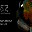 close-up.png Chonmage helmet 3d print file