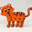 FlexiTiger_1A.png Free STL file Flexi Articulated Tiger・3D printing model to download