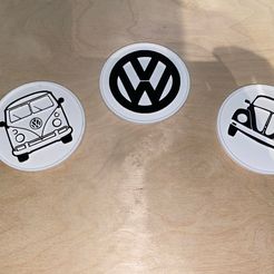111111.jpg Free OBJ file Volkswagen Coasters・3D printable model to download