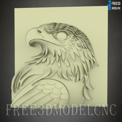 1.png eagle bird 3D STL Model for CNC Router Engraver Carving Machine Relief Artcam Aspire cnc files, Wall Decoration