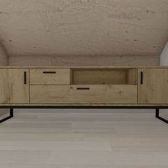 cabinet-3d-model-obj-3ds-fbx-skp-1.jpg Cabinet attic room with wooden sideboard