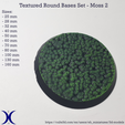 Round_bases_Moss2_promo.png 3 in 1 BUNDLE - Moss 2 Textur Basen Set (rund, quadratisch und rechteckig, oval) + dünne Basen | Perfekt für Tabletop Wargames & RPG's