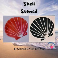 Shell-Stencil.jpg Fichier STL Pochoir à coquillages・Modèle pour impression 3D à télécharger, StencilAllure