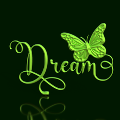 Dream-Mariposa.png Wings of Inspiration: Italic 'Dream' -Butterfly