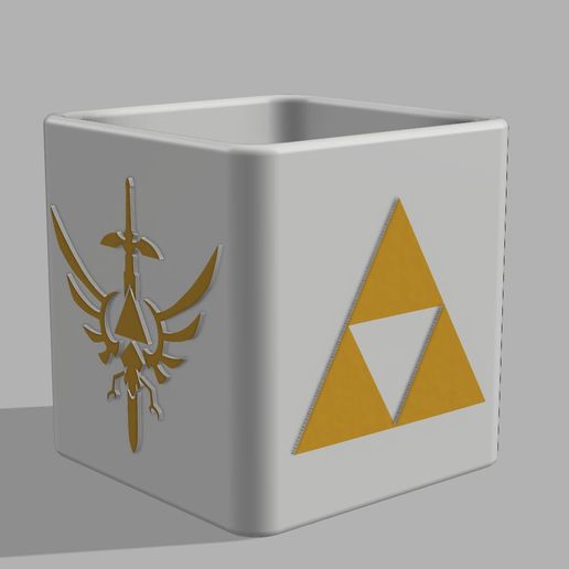 Flower pot or pencil pot Tri force Zelda 3D model