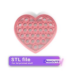 Popit-heart-cookie-cutter.jpg STL file Popit heart cookie cutter stl file・3D printer design to download