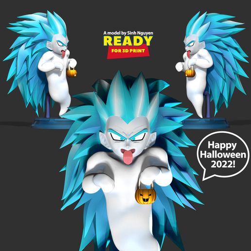 👻 Gotenks ghost SSJ3 with Halloween・ 3D File for ・Cults
