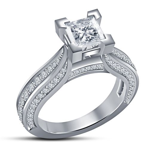 Jewelry 3D CAD Model Womens Engagement Ring