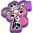 P4083.png Cute Giraffe Blowing Bubble Gum Freshie STL Mold Housing