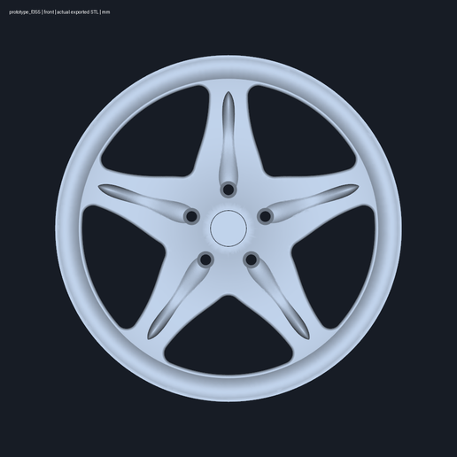 Ferrari F355 five-spoke wheel display reconstruction — front 18 x 7.5