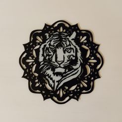 270239435_629136098227911_2477203299827757364_n.jpg Fichier STL Mandala tigre 2D wallart・Design à télécharger et à imprimer en 3D