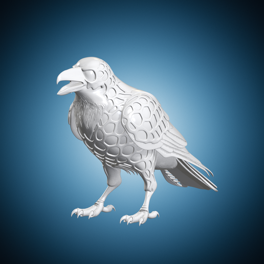 Voronoi Raven Sculpture