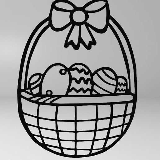 6.jpg line art easter, 2d art easter decor, wall art easter decor, basket with eggs decor, eggs, easter eggs
