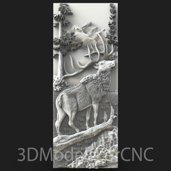 1.png 3D file 3D Model STL File for CNC Router Laser & 3D Printer Reindeer in Nature・3D printer model to download