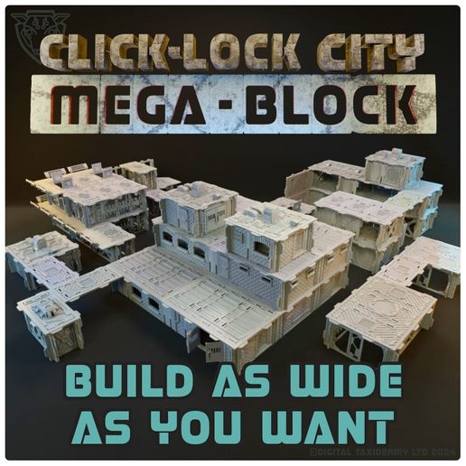 Click-Lock City – MEGA BLOCK | Massive Modular City Expansion STL Pack