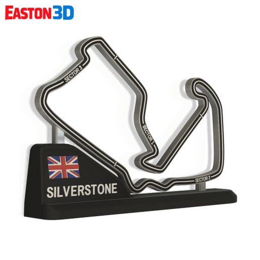 F1 Silverstone Track & Display Stand –  Multicolour STL & 3MF