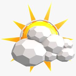 Low-Poly-Sun01.jpg Archivo 3D Sol Low Poly・Modelo para descargar e imprimir en 3D