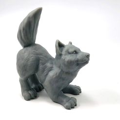 wolf_3.jpg Archivo STL gratuito Wolfie: apoya la escultura del cachorro de lobo libre・Design para impresora 3D para descargar