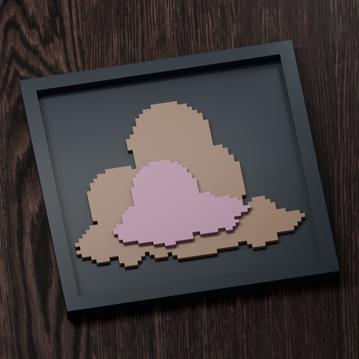 Dugtrio Line - Pokemon Silhouette Frame | Gen 5 sprite style | STL