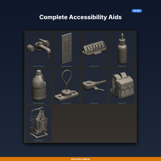 Complete Accessibility Aids - 9-Model STL Bundle