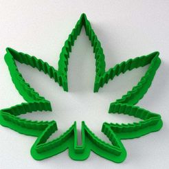 CannabisCookieCutter-v2-thin.jpg Archivo STL gratis Cortador de galletas de cannabis - Hoja de marihuana・Objeto imprimible en 3D para descargar