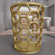 untitled3.png 3D Honeycomb Vase with 3D Stl File & Small Vase, Decorative Vase, Flower Vase, Gift For Girlfriend, Unique Vase, Honeycomb Decor