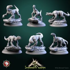 Lizards-set.jpg Lizards set 6 miniatures 32mm pre-supported