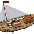 20.jpg Traditional Mediterranean Lateen Sail Coaster Cargo Boat 3D Printable Model
