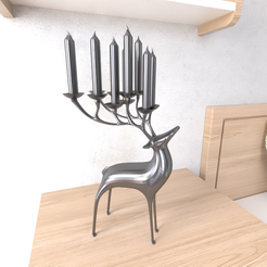 20.png STL file Deer Sculpture・3D printer model to download