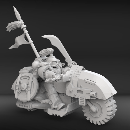 Hunting biker with scars from the white steppe 3D model