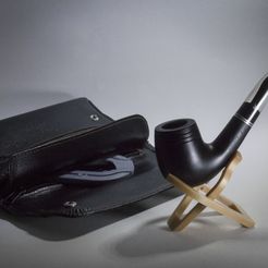PipeHolder_photo01.jpg Free STL file Foldable Pocket Smoking Pipe Holder・3D print object to download