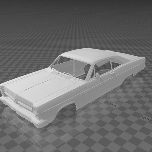 Ford Fairlane 1966 NASCAR Shell Body - Divided Parts for Easy Printing 3D model