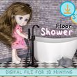 Floor_Shower_3.jpg Freestanding bathroom faucet in 1:12 scale. Dollhouse miniature modern floor standing Faucet and Shower in the bathroom