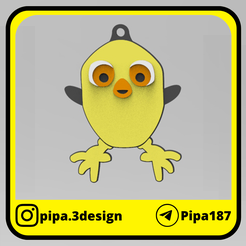 Pollito-1.png STL file Chicken farm zenon key chain・Design to download and 3D print, UrielPipa