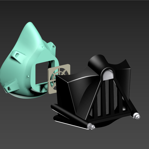 M95.png Descargar archivo STL gratis Gorra de la máscara COVID-19, edición Darth Vader • Plan para imprimir en 3D, Spazticus