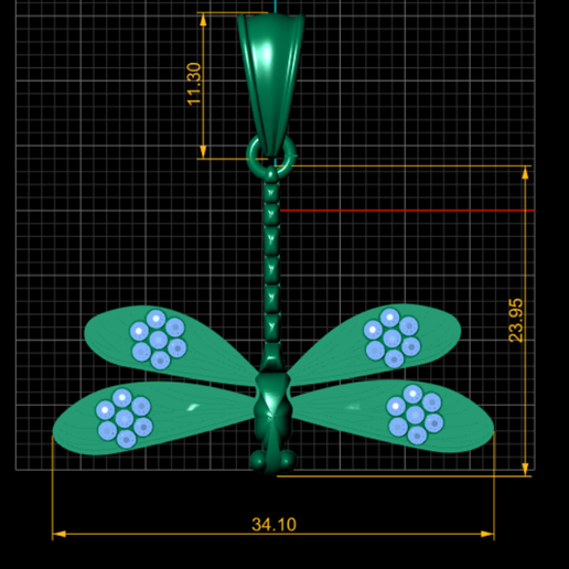 dimension-1.png BUTTERFLY GOLD PENDANT 3d printable model