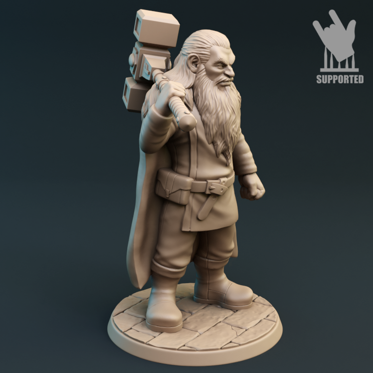 Download STL file warrior dwarf • 3D printing design ・ Cults