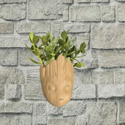 groot-fleurs.jpg STL file Groot wall pot / Vase・3D printer design to download