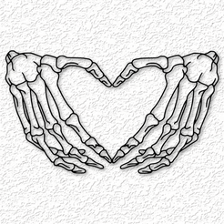 project_20230524_1340268-01.png STL file skeleton heart hands wall art fingers heart wall decor 2d art・3D print design to download