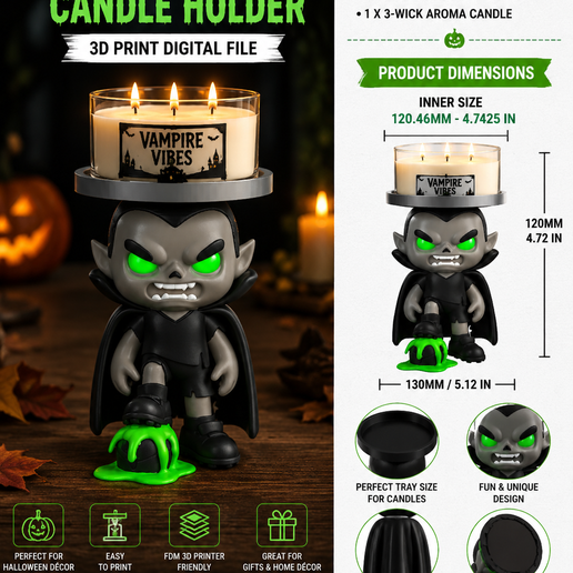 VAMPIRE CANDLE HOLDER