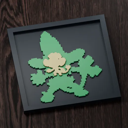 Simisage Line - Pokemon Silhouette Frame | Gen 5 sprite style | STL