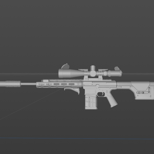 OBJ file American Remington R11 RSASS sniper rifle digital model 🔫 ・3D ...