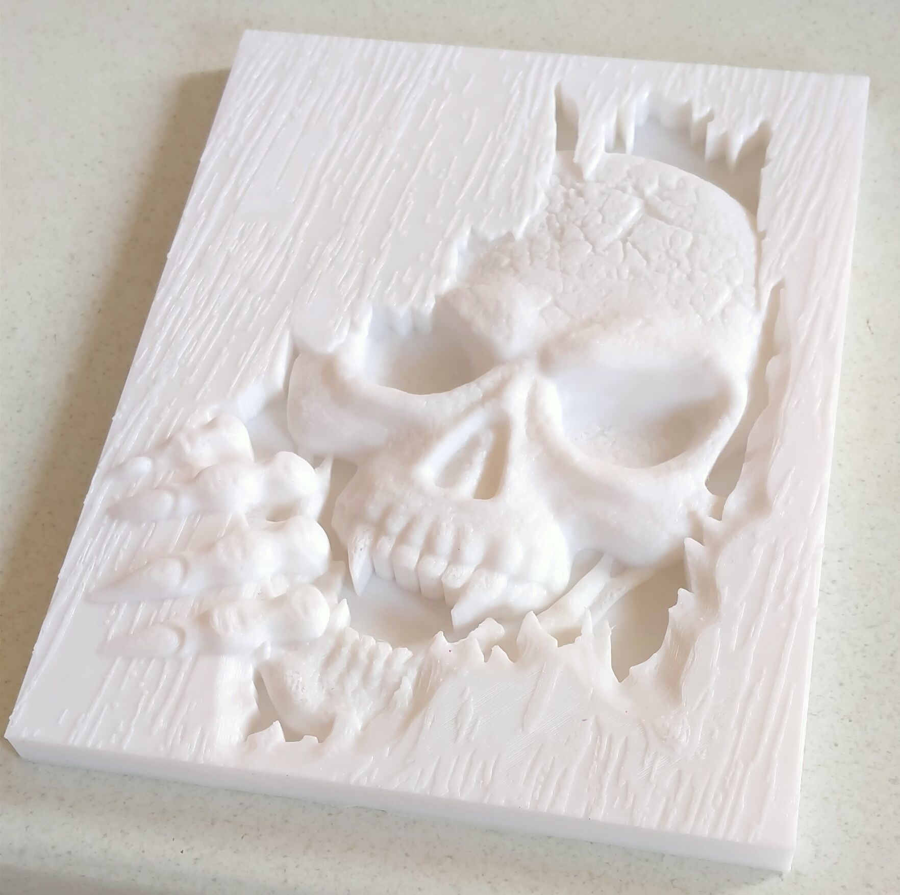 3d Printing Skull Monster Bas Relief Stl File For Cnc Or 3d Printing