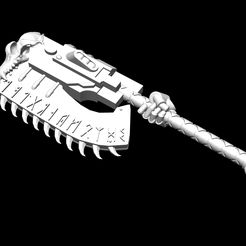 Preator-Axe-Zoom.jpg STL file Runic Warriors Veteran Heavy Axe - 10 Variant・Design to download and 3D print, KimbleTheDwarf